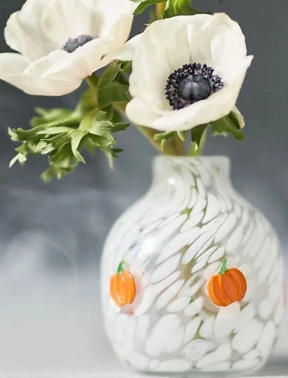 Anthropologie Mystic Confetti Pumpkin Icon Glass Bud Vase